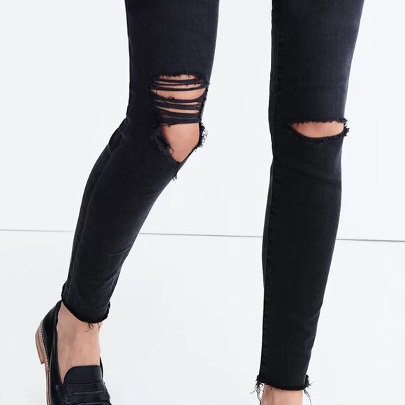 Madewell 9” High Rise Skinny Jeans in Black Sea Size 28 - Picture 8 of 10